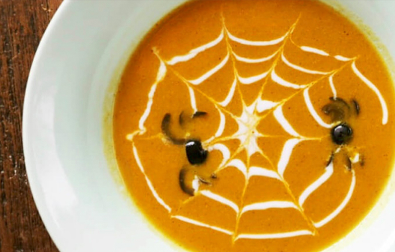 Spider Web Pumpkin Soup