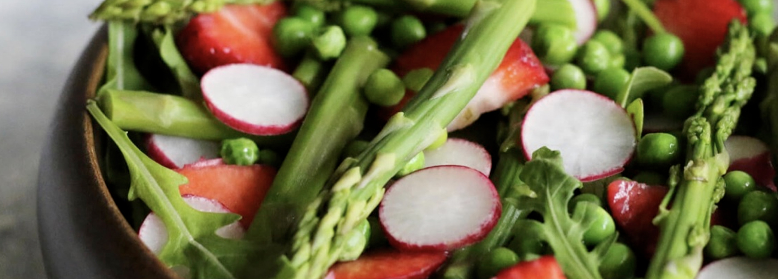 Strawberry Asparagus Salad with Tahini Dressing